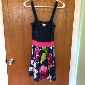 Floral and navy dress
